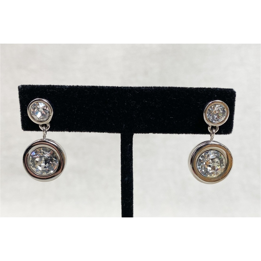 Swarovski Crystal silver tone earrings 14k posts